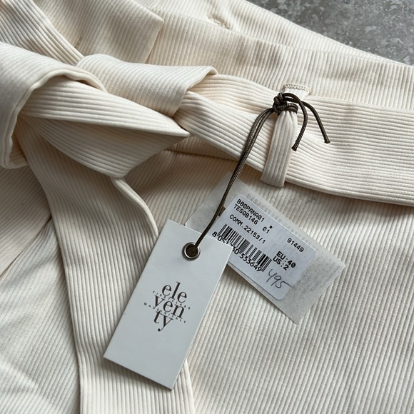 NWT ELEVENTY High-Waisted Ribbed Pants in Cream, Size EU40 | US2 New w/Tag $495 - Picture 8 of 11